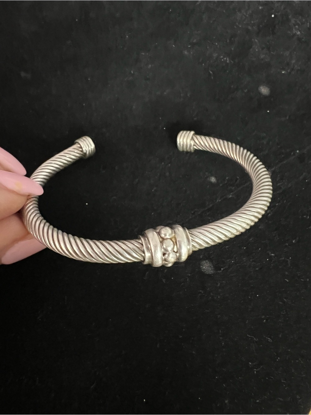 925 STERLING SILVER MEXICO CABLE CUFF BRACELET